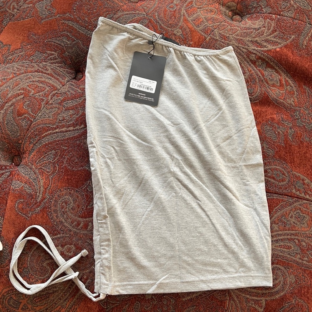 Shape Grey Cotton Ruched Side Bodycon Skirt